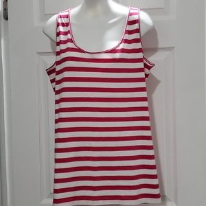 NWT AVENUE PINK STRIPED SLEEVELESS PLUS TOP Size 1X